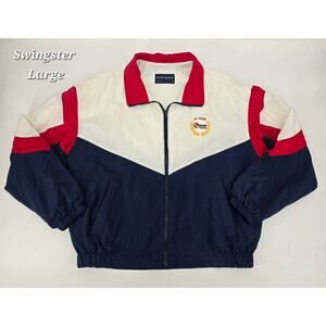 Vintage Swingster USA Windbreaker Jacket L Colorblock 90s Farm Agwear Americana